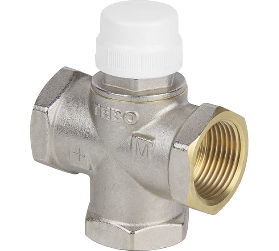 Изображение товара Трехходовой смесительный клапан TEBO 1" ВР, боковое смешивание с полным перекрытием T-ТА.СКл.551.1.П.СN