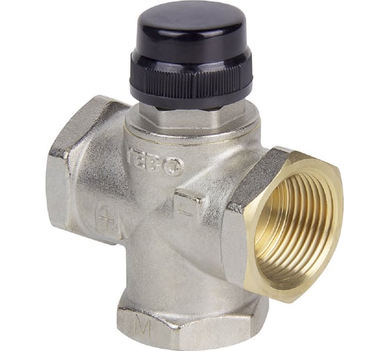 Изображение товара Трехходовой смесительный клапан TEBO 1" ВР, центральное смешивание с полным перекрытием T-ТА.СКл.551.1.Ц.СN