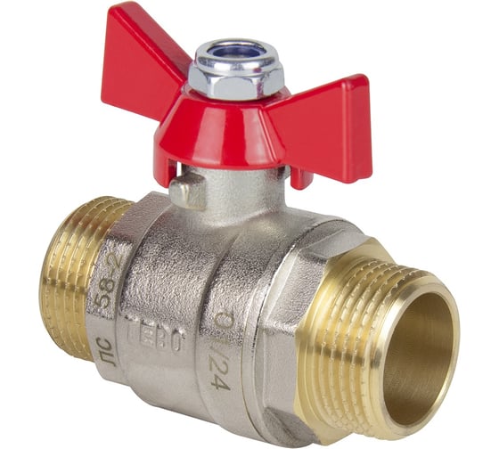 Изображение товара Кран шаровой полный проход TEBO НАР/НАР 3/4", бабочка T-КШ.303.34.КБ.CN