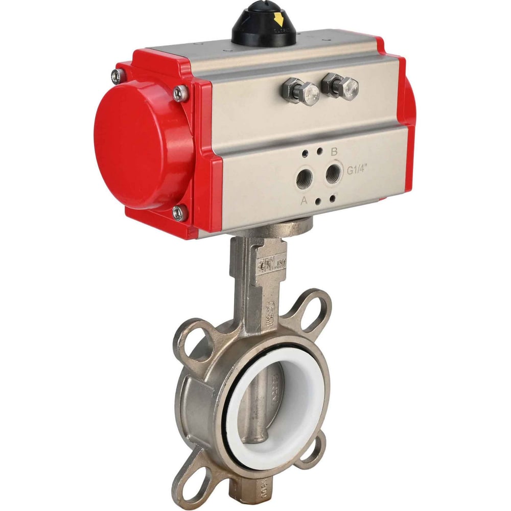 Изображение товара Затвор DN.ru 316L-316L-PTFE Ру200 с пневмоприводом D050-01645