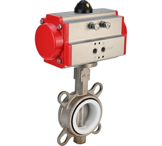 Изображение товара Затвор DN.ru 316L-316L-PTFE Ду250 Ру16 с пневмоприводом D050-01661