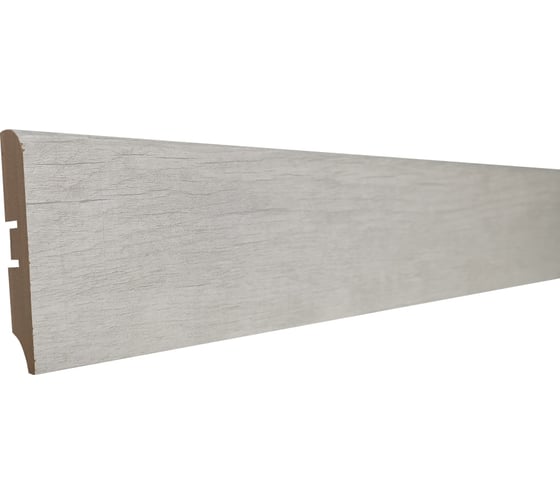 Изображение товара Плинтус Смартпрофайл Стронг 80М (80 мм; 2.4 м; МДФ; Дуб винтаж светло-серый) GRACE УТ000062015