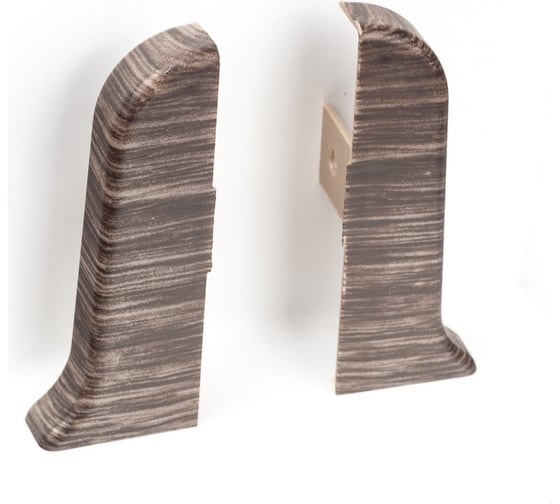 Изображение товара Заглушка для плинтуса Рико Лео (25 пар; 56 мм; левая/правая; ПВХ; Дуб мореный) GRACE УТ000010018