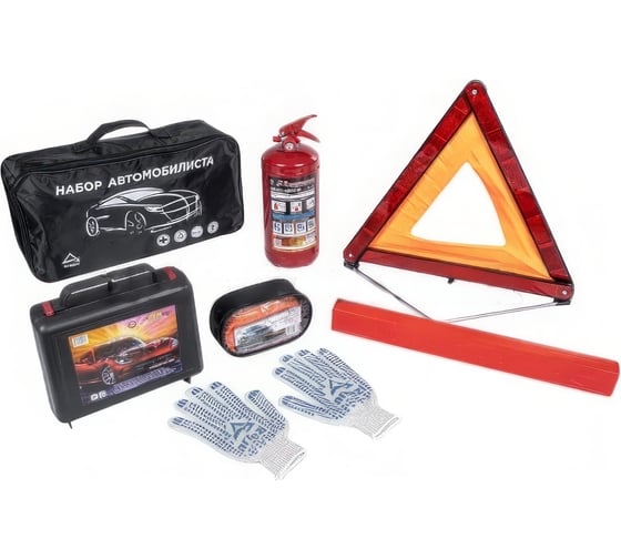 Изображение товара Набор автомобилиста Arnezi №1 (огнетушитель ОП-2,знак аварийной остановки, аптечка, трос , перчатки, сумка) A1509300