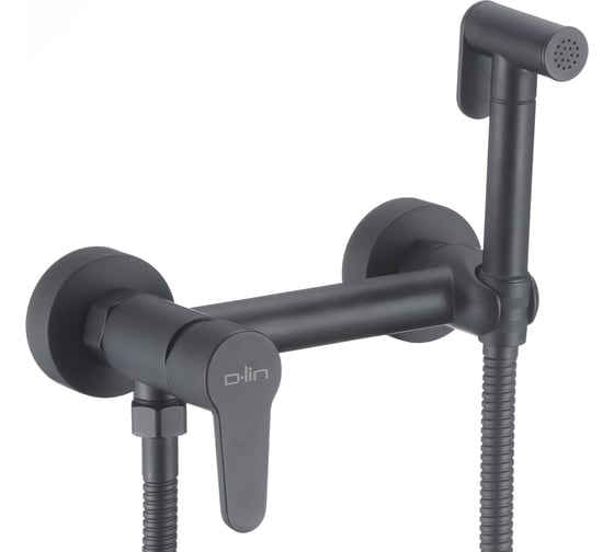 Изображение товара Смеситель с гигиеническим душем настенный D-Lin черный D180202-A