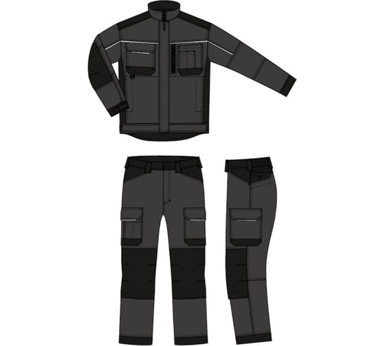 Изображение товара Костюм URSUS "ГОРОД" куртка/брюки, цвет темно-серый/черный, размер 52-54, рост 182-188 КОС109-Т.СЕРЫЙ/ЧЕРНЫЙ/52-54, 182-188