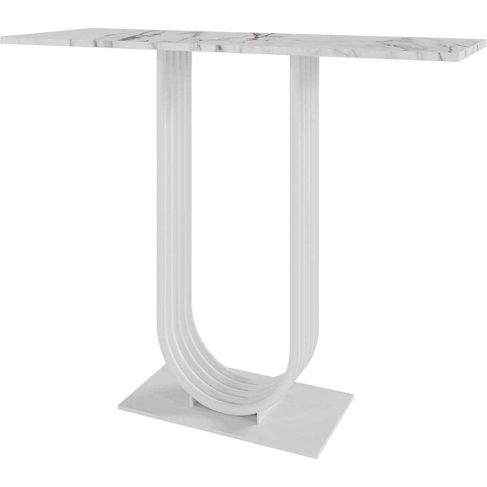 Изображение товара Стол консольный GENGLASS с мраморной столешницей и белыми ножками