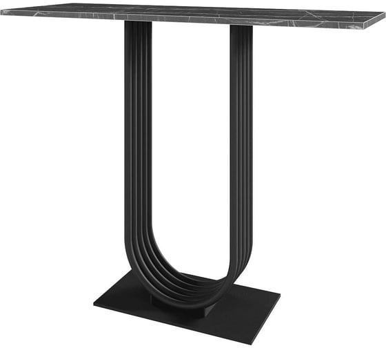 Изображение товара Стол консольный GENGLASS с черным металлическим подстольем и столешницей черный мрамор, ARFEO 100 GGK-02-2-4-100