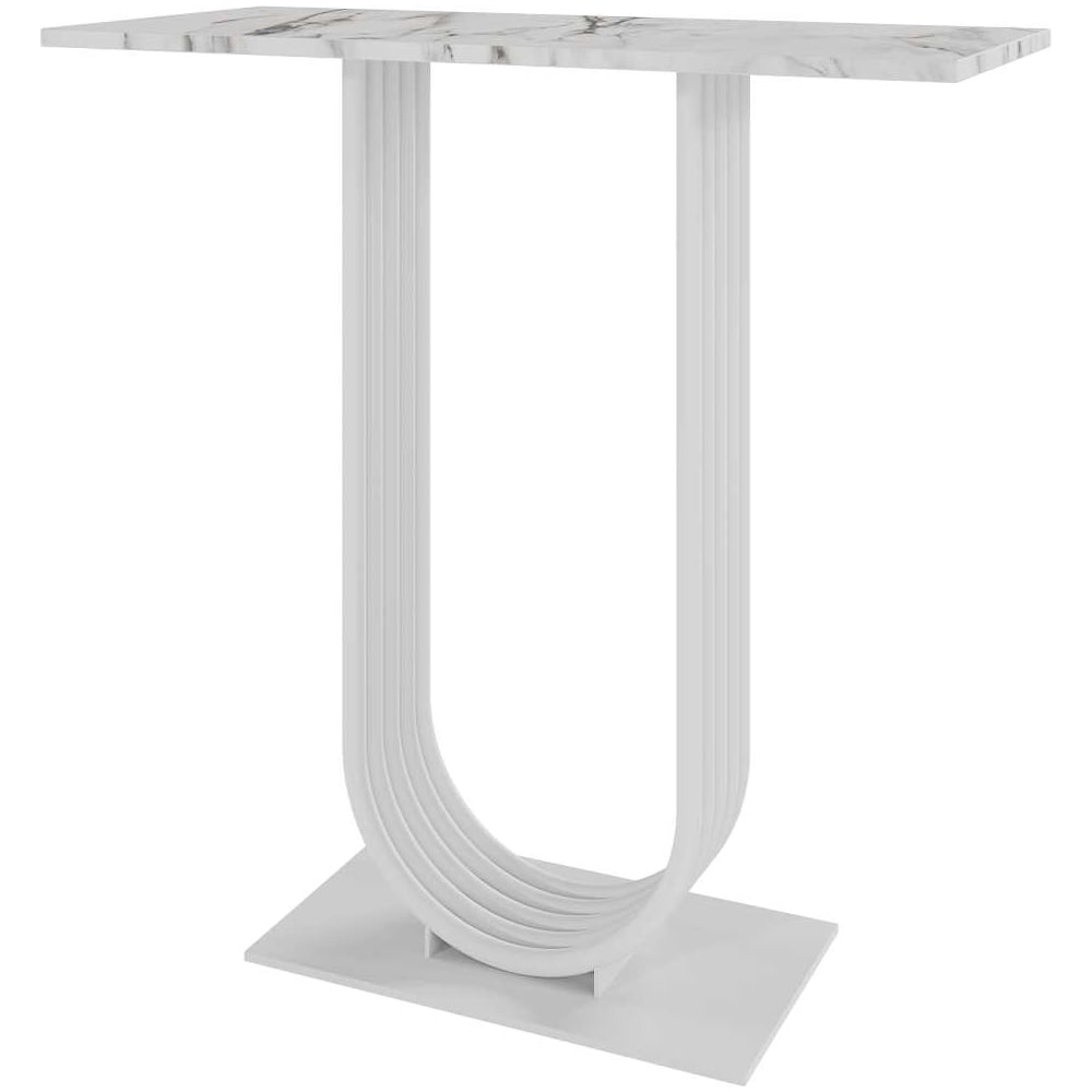 Изображение товара Стол консольный GENGLASS белый мрамор металл современный дизайн 80x35 см