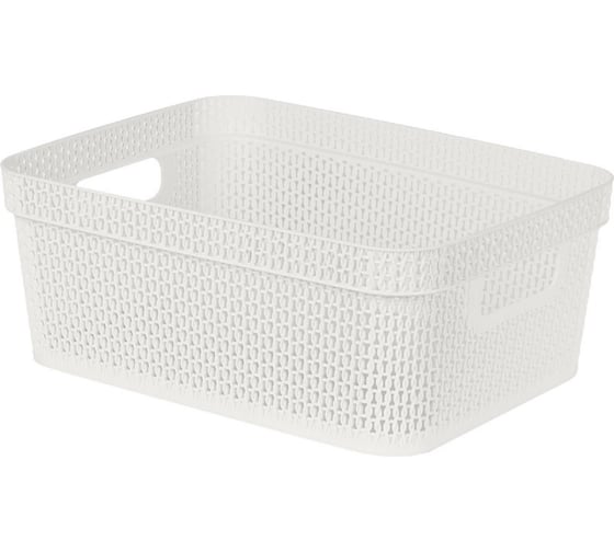 Изображение товара Корзина Blocker п/п, 365x270x141, 11 л, с ручками, стенки перфорированные, дно сплошное, белое облако 36148