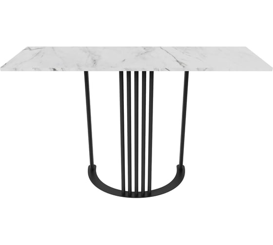 Изображение товара Стол консольный GENGLASS с черным металлическим подстольем и столешницей белый мрамор, VIOLUR 120 GGK-05-2-5-12040
