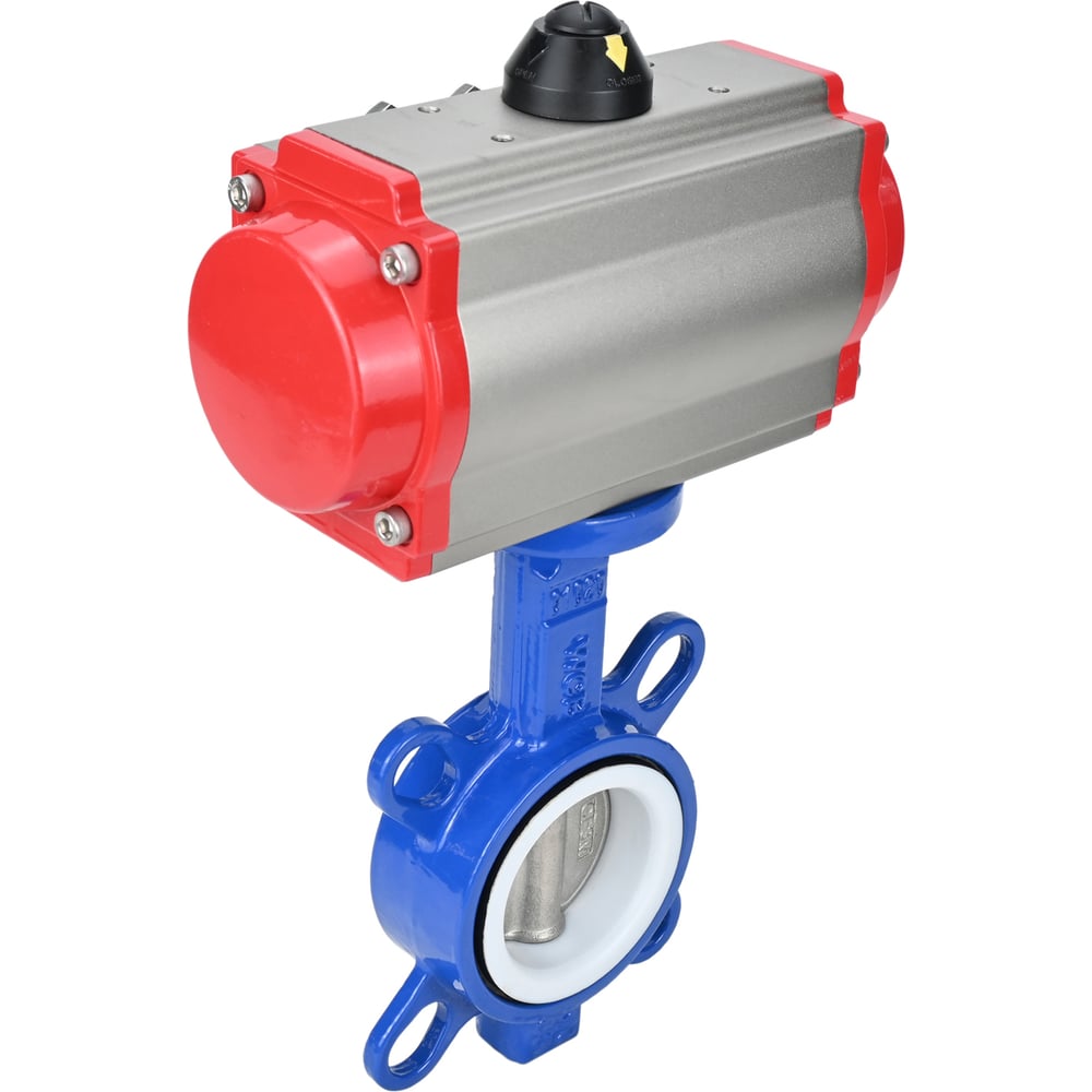 Изображение товара Затвор DN.ru WCB-316L-PTFE Ду65 Ру16 с пневмоприводом
