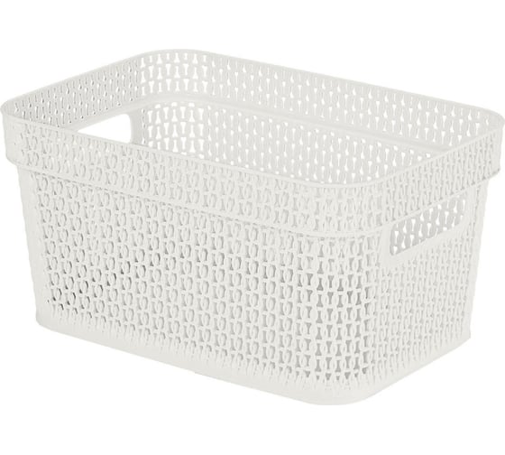 Изображение товара Корзина Blocker п/п, 271x183x137, 5 л, с ручками, стенки перфорированные, дно сплошное, белое облако 36150