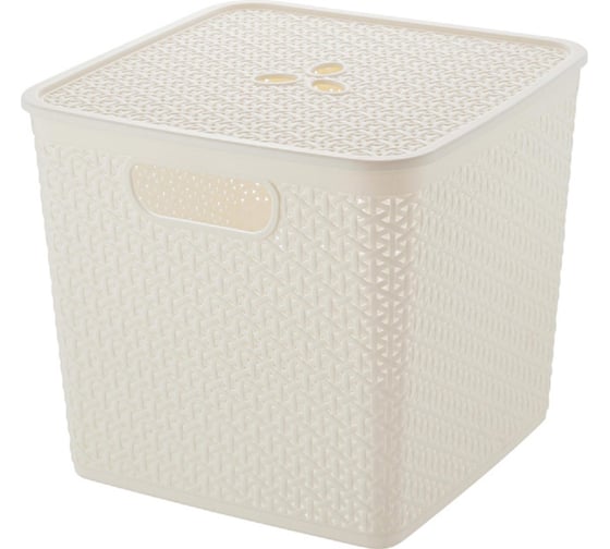 Изображение товара Корзина для хранения Blocker п/п, 310x310x280, 21 л. с крышкой, стенки перфорированные, белое облако 36160