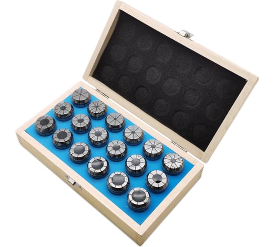 Изображение товара Комплект цанг ER 32 (18 шт; 3-20 мм; DIN6499) ТЕХНОРЕАЛ МА320051029