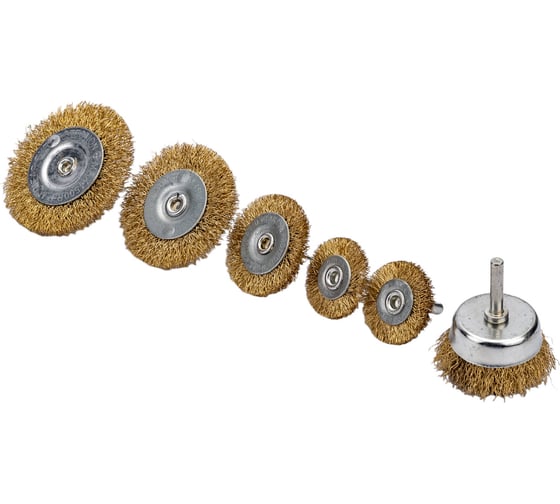 Изображение товара Набор щеток металлических со шпильками 6 штук ЕРМАК 656-035