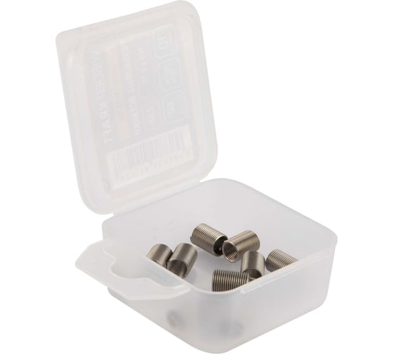 Изображение товара Набор вставок резьбовых WIEDERKRAFT M6x0.75, 2,5d, 10 предметов WDK-IN06752