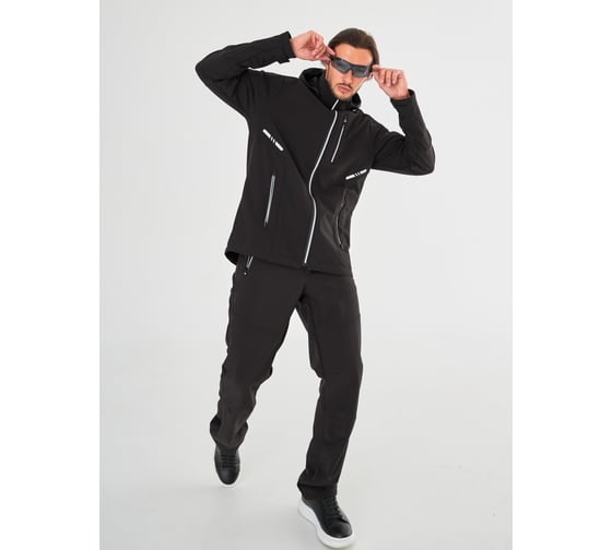 Изображение товара Куртка мужская летняя ООО ГУП Бисер Софтшелл «Молния» черный, р.104-108/170-176 4660391449848