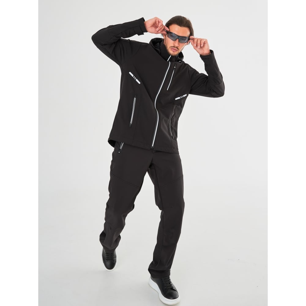 Изображение товара Мужская летняя куртка софтшелл Молния черная размер 120-124