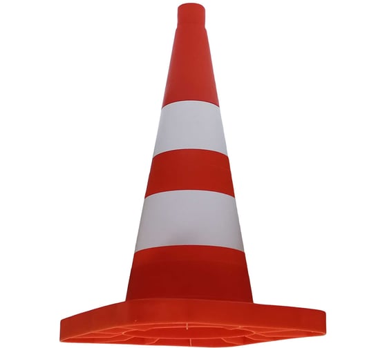 Изображение товара Конус дорожный ТЕХНОЛОГИЯ КС-2.6 520 мм, мягкий, комбинированный, (КВАДРАТНОЕ ОСН) (1 светоотр., 1 белая полосы) 00-00001417