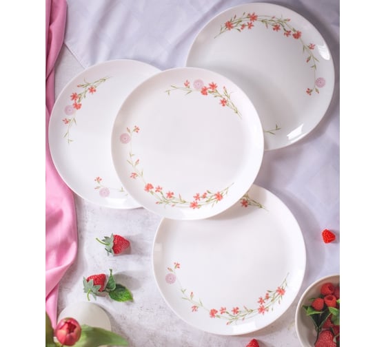 Изображение товара Набор тарелок обеденных LUMINARC DIWALI NEO ROMANCE PINK 4 шт., 25 см V9378-4ECOM