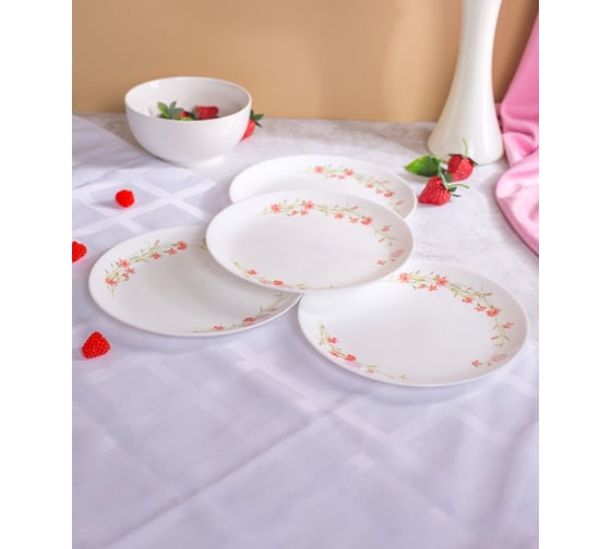 Изображение товара Набор тарелок десертных LUMINARC DIWALI NEO ROMANCE PINK 4 шт, 21 см V9379-4ECOM