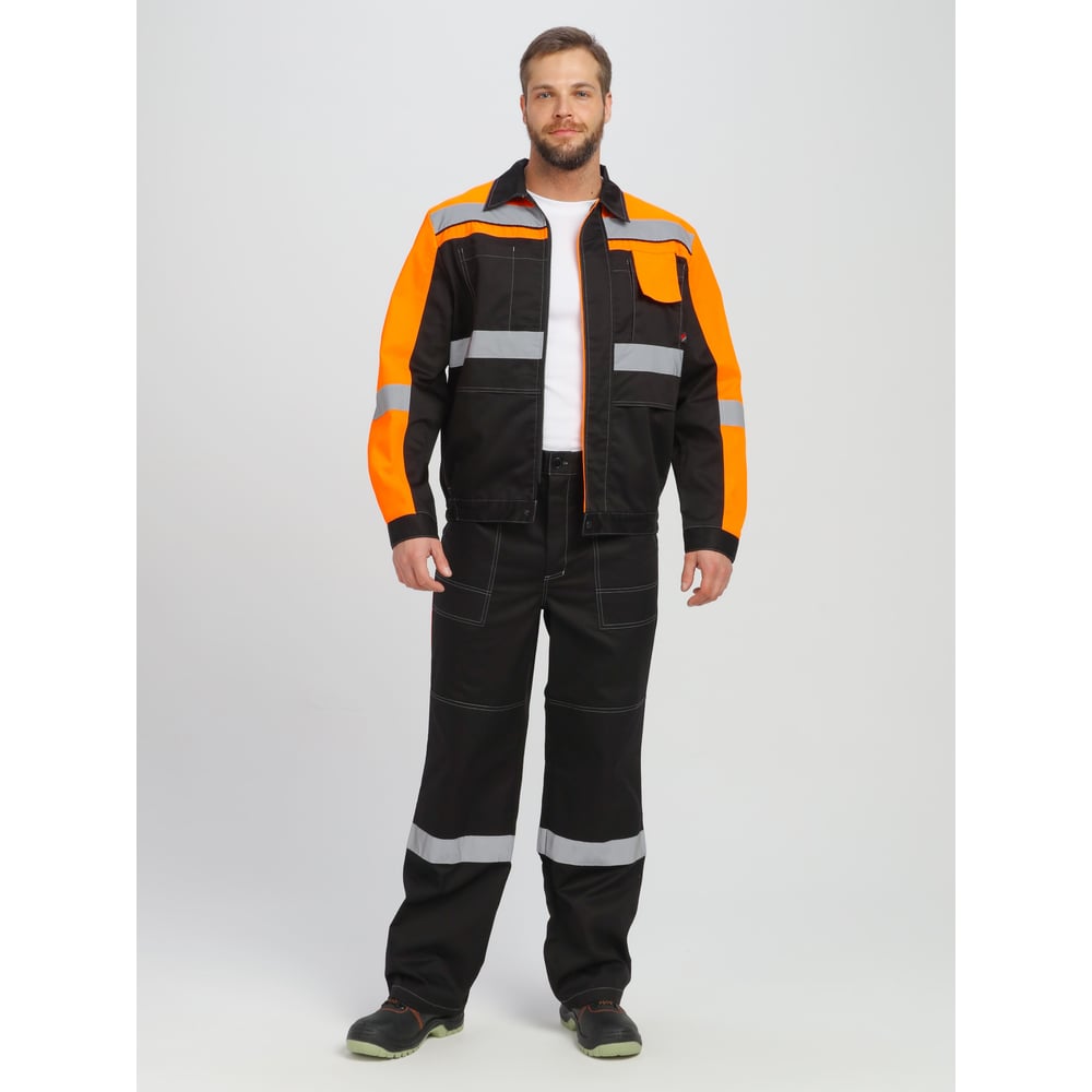 Изображение товара Костюм ФАКЕЛ 87490281 Виват-1 Премиум для мужчин черный/оранжевый