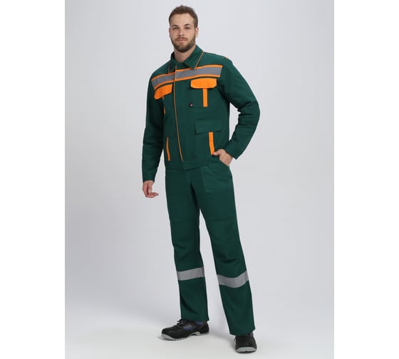 Изображение товара Костюм с брюками Факел Итрорис-1 СОП (ткань саржа, 250) т.зеленый/оранжевый 87489189.010