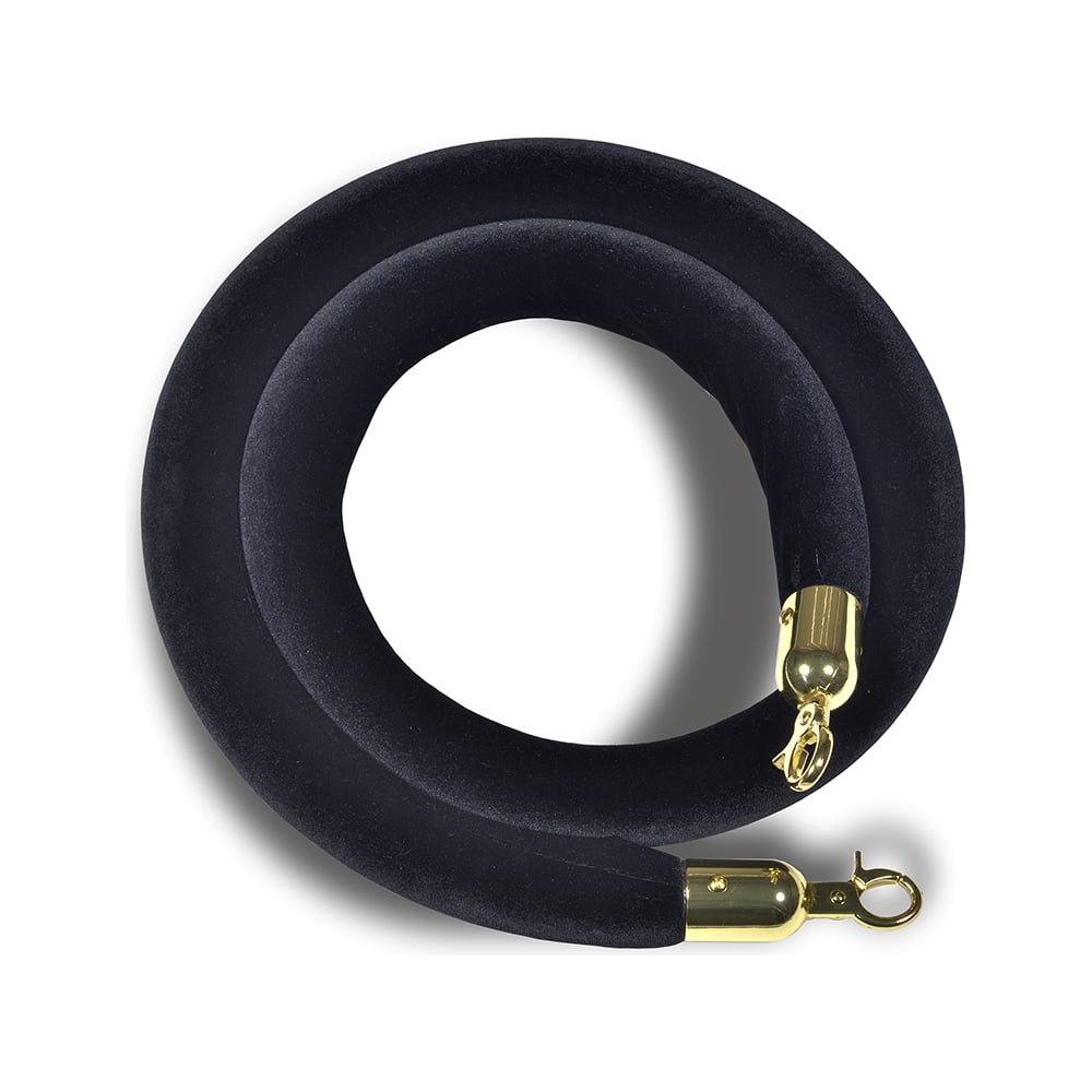 Изображение товара Декоративный канат Rusbarrier бархатная перемычка 1,5 м с золотым декором карабином