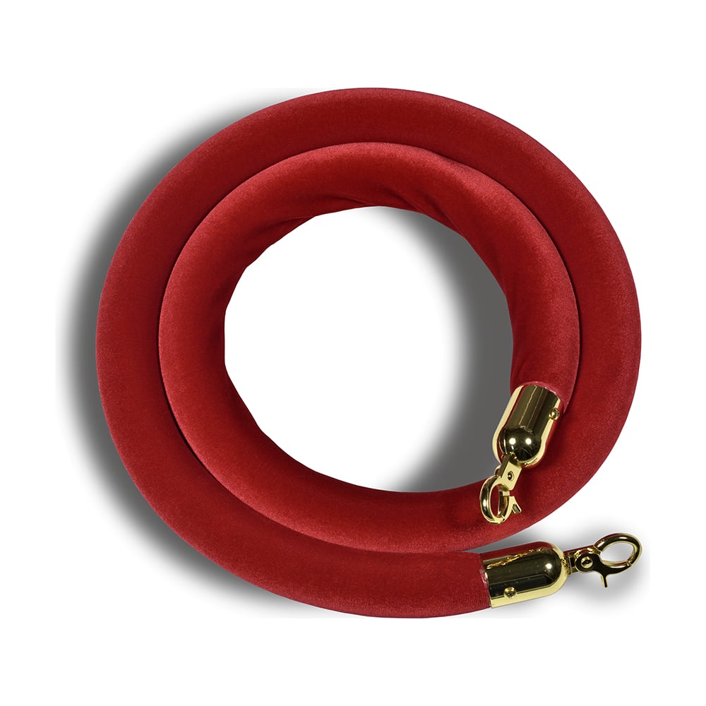 Изображение товара Декоративный канат Rusbarrier бархатная перемычка 2 метра с золотым декором