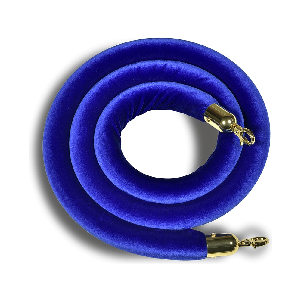 Изображение товара Декоративный канат Rusbarrier бархатная перемычка с золотым декором и карабином 2 метра