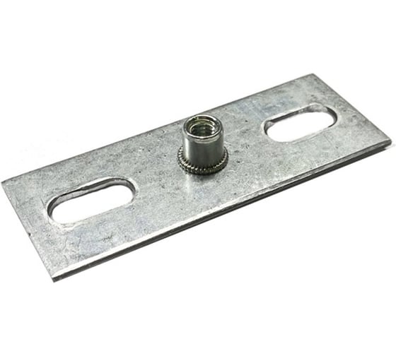Изображение товара Пластина опорная облегченная LUCKY Guy 80x30x2,0 мм с гайкой М10 оцинк 200 01 8030 М10 0