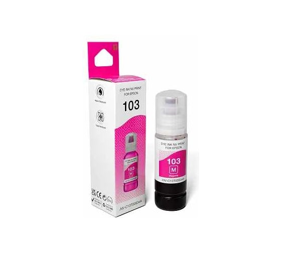 Изображение товара Чернила NV Print NVP 103, для Epson L1110, L3100, 70 мл, Magenta, в коробке, совместимые NV-C13T00S34A