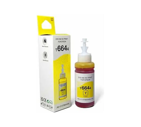Изображение товара Чернила NV Print NVP T6644, для аппаратов Epson, 70 ml, Yellow, в коробке, совместимые NV-C13T66444A