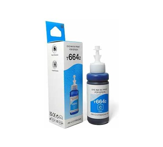 Изображение товара Чернила NV Print NVP T6642, для аппаратов Epson, 70 ml, Cyan, в коробке, совместимые NV-C13T66424A