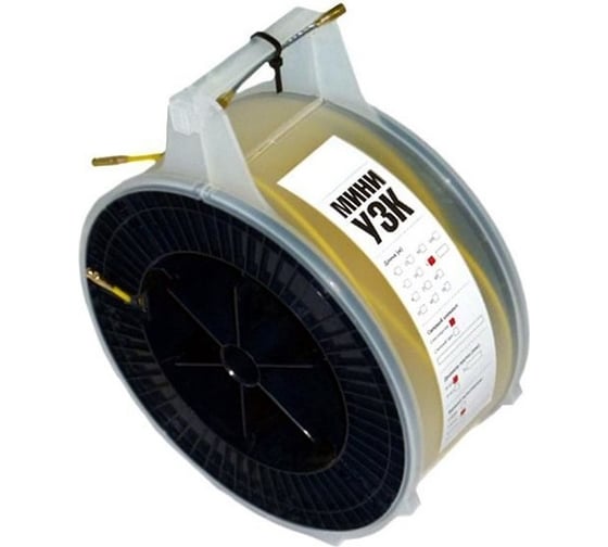 Изображение товара Протяжка стальная, Связьсервис с нейлоновым покрытием, d=3,5 мм L=60 м в пластиковом боксе, цвет красный 4687206276673