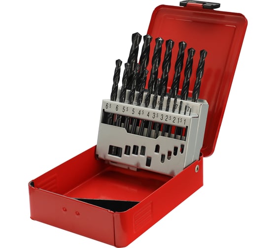 Изображение товара Набор сверл по металлу H-Tools серия Pro 1-10 мм, 19 шт, DIN338, HSS-R, 118 градусов 205212PRO