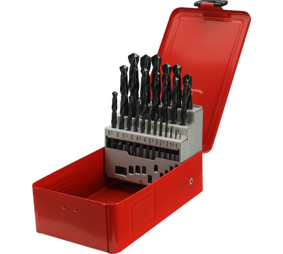 Изображение товара Набор сверл по металлу H-Tools серия Pro 1-13 мм, 25 шт, DIN338, HSS-R, 118 градусов 205213PRO