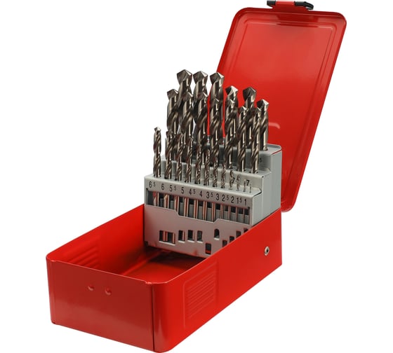 Изображение товара Набор сверл по металлу H-Tools серия Pro 1-13 мм, 25 шт, DIN338, HSS-G, 118 градусов 214215PRO