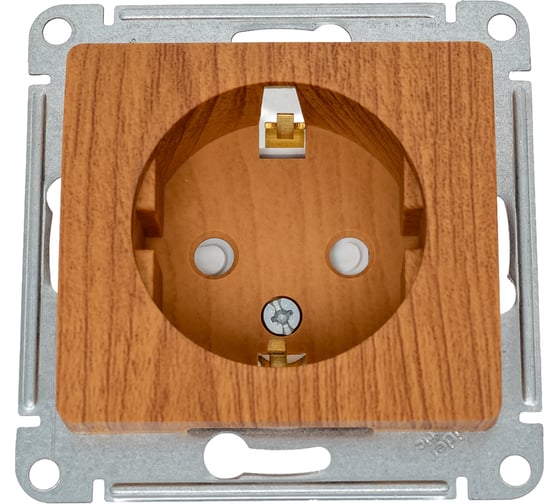 Изображение товара 1-местный механизм розетки Systeme Electric скрытой проводки Glossa 16А IP20 с заземлением дерево дуб GSL000545