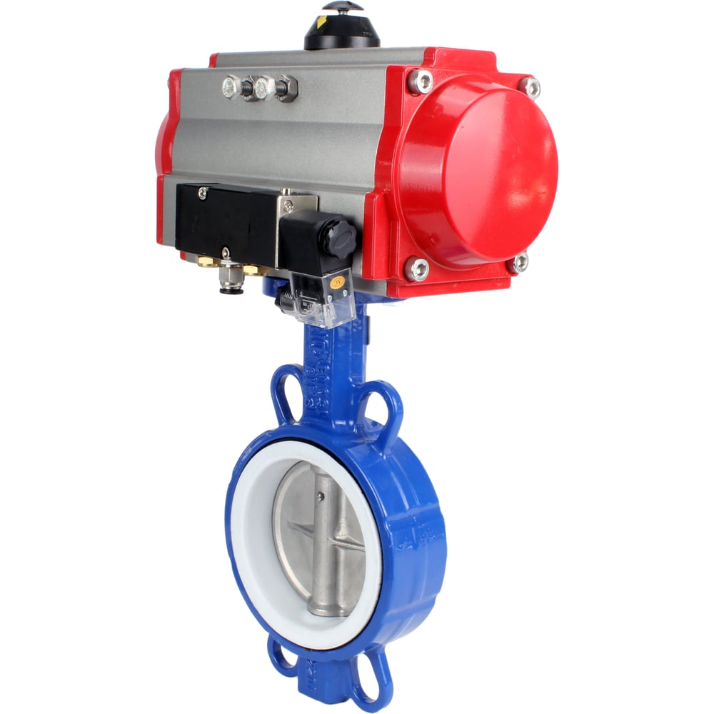 Изображение товара Затвор DN.ru WCB-316L-PTFE Ду300 Ру16 с пневмоприводом
