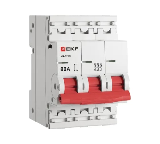 Изображение товара Выключатель нагрузки EKF ВН-125N 3Р 80А PROXIMA S1253080
