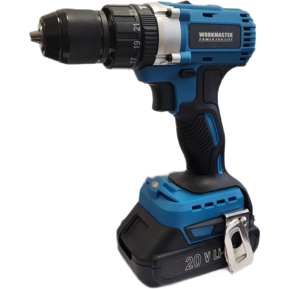 Изображение товара Аккумуляторная дрель-шуруповерт WorkMaster АШ-20ЛБУ мощная беспщеточная 20В