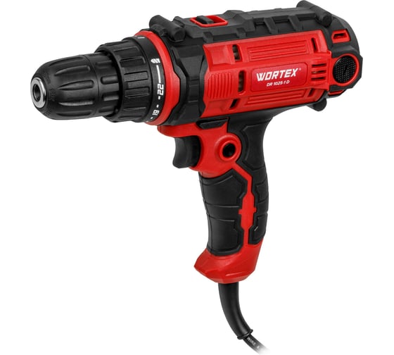 Изображение товара Дрель-шуруповерт WORTEX DR 1025-1 D в коробке, 300 Вт, 50 Нм, 2 скорости 1318793
