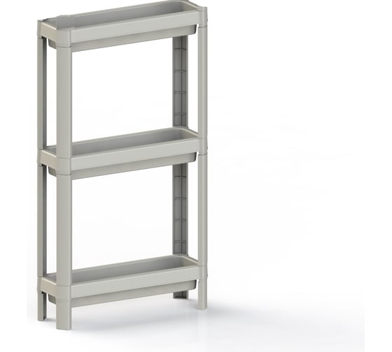 Изображение товара Этажерка 3-х секционная узкая Полимербыт Kleo 398x127x700 мм бежевый 439310800