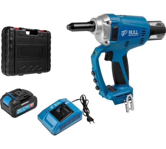 Изображение товара Аккумуляторный заклепочный пистолет BULL CRG 1018 в чемодане XLTpro, бесщеточный, 25 мм, 10000 Н, 1x4 А*ч 1304594