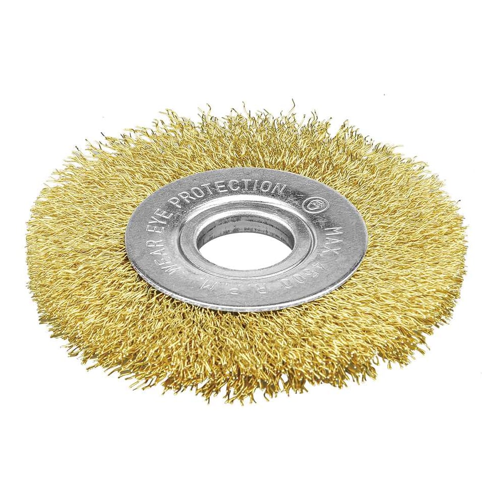 Изображение товара Кордщетка дисковая P.I.T. 125x0.3мм, латунированная витая проволока, отверстие 22,2 мм APLS12-U125