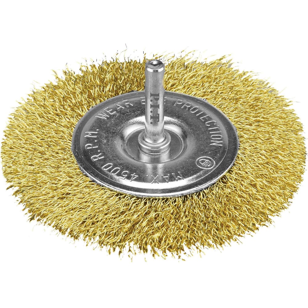 Изображение товара Кордщетка дисковая P.I.T. 100x0.3мм, латунированная витая проволока, хвостовик 6 мм APLS10-F100