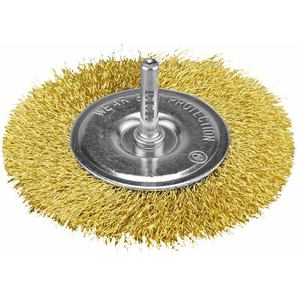 Изображение товара Кордщетка дисковая P.I.T. 38x0.3мм, латунированная витая проволока, хвостовик 6 мм APLS10-F038