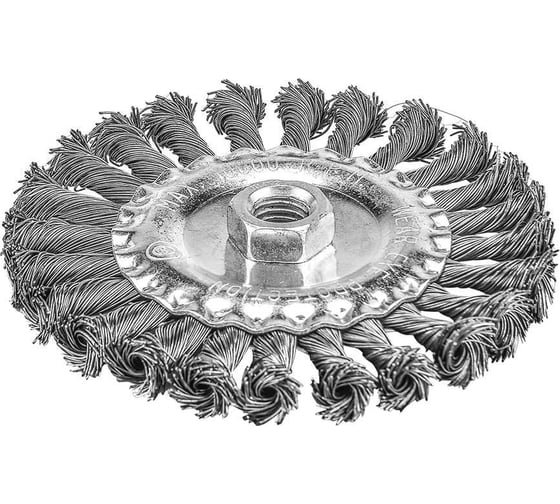 Изображение товара Кордщетка дисковая P.I.T. 125x0,5мм, стальная крученая проволока, резьба M14 APLS12-S125